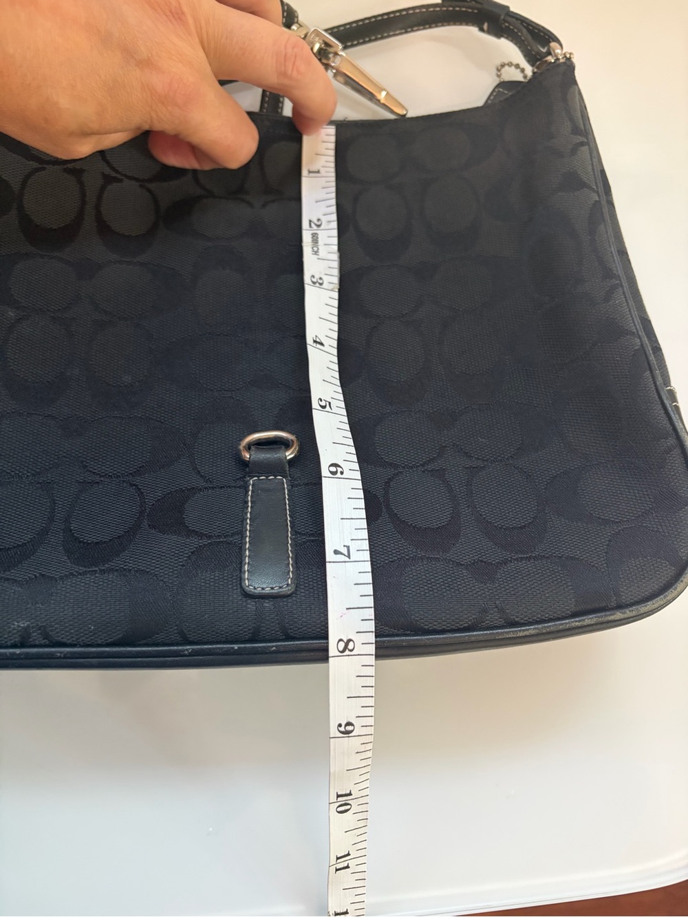 Y2K Coach Hamptons Black Signature Jacquard Shoulder Bag with Silver Hardware - Picture 10 of 10